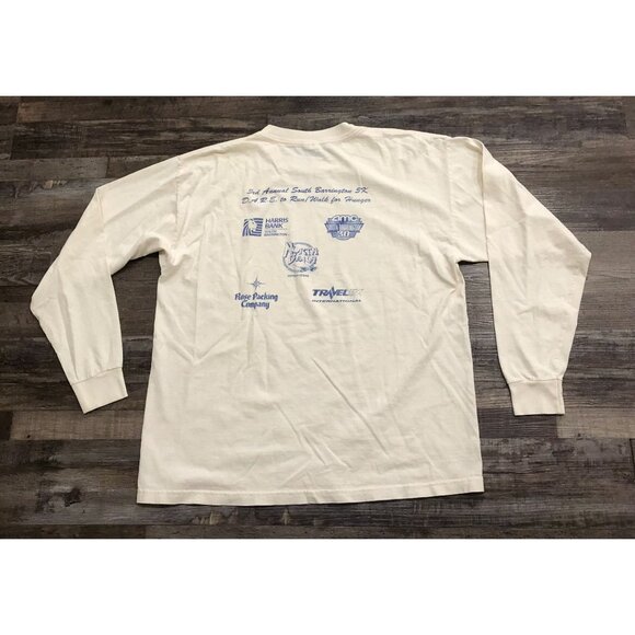 Vintage DARE 1998 South Barrington 5K Long Sleeve Tee T Shirt XL Mens White - Picture 3 of 6